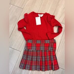 H&M Red Plaid Skirt